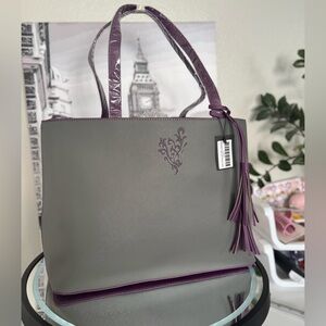 Elegant Gray and Purple Tote Bag